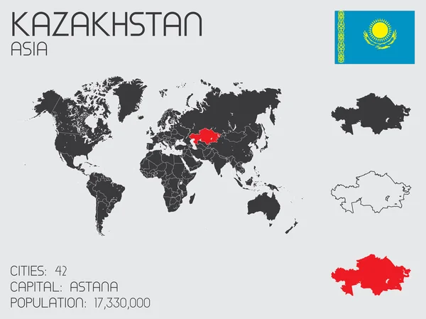 Ensemble d'éléments d'infographie pour le pays du Kazakhstan — Photo