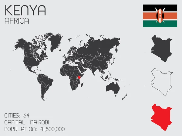 Uppsättning Infographic element för landet i Kenya — Stockfoto