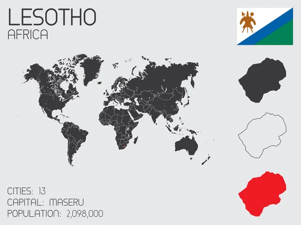 レソト国のインフォ グラフィック要素のセット — ストック写真