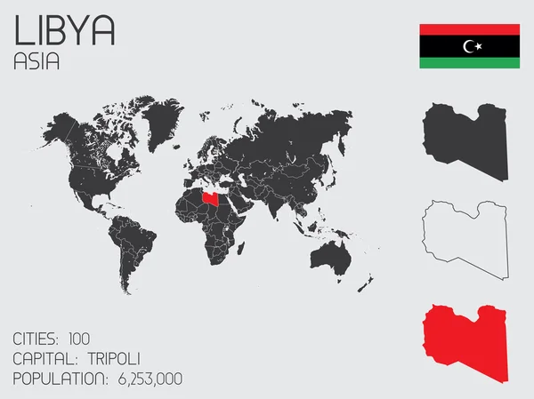 Set of Infographic Elements for the Country of Libya — Stok Foto