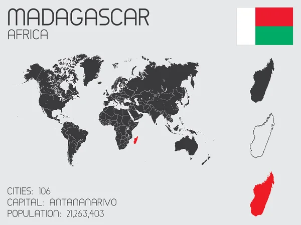 मेडागास्कर देश के लिए इन्फोग्राफिक तत्वों का सेट — स्टॉक फ़ोटो, इमेज