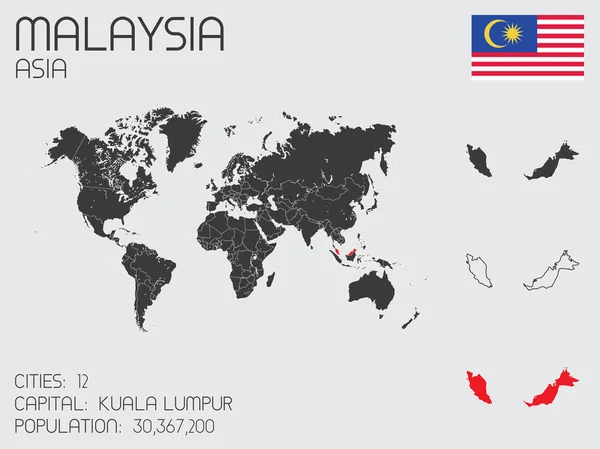 Set of Infographic Elements for the Country of Malaysia — Stock Photo, Image