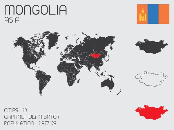 मंगोलिया देश के लिए इन्फोग्राफिक तत्वों का सेट — स्टॉक फ़ोटो, इमेज