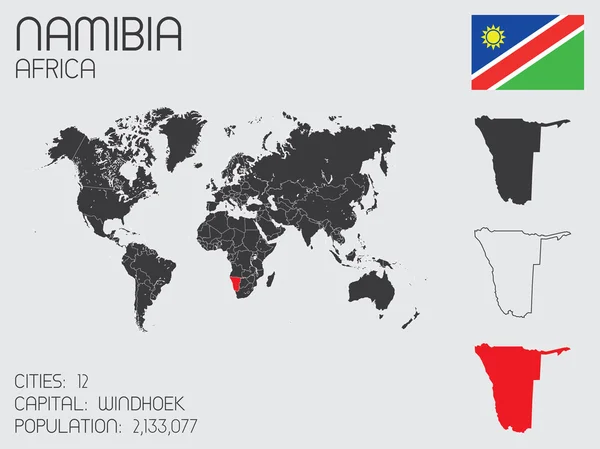 Set of Infographic Elements for the Country of Namibia — Stock Photo, Image