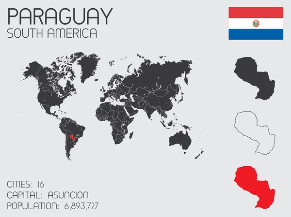 パラグアイの国のインフォ グラフィック要素のセット — ストック写真