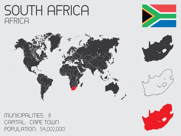 Serie di elementi infografici per il Paese del Sudafrica — Foto Stock