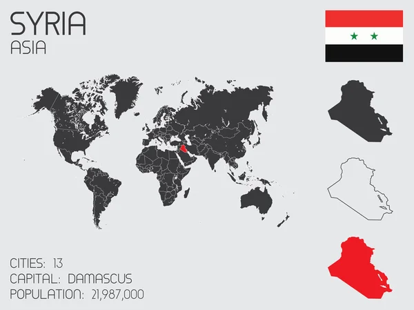 シリアの国のインフォ グラフィック要素のセット — ストック写真