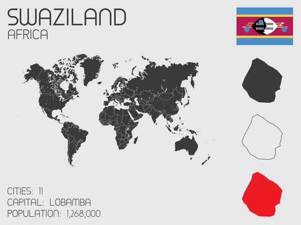 Ensemble d'éléments d'infographie pour le pays du Swaziland — Photo