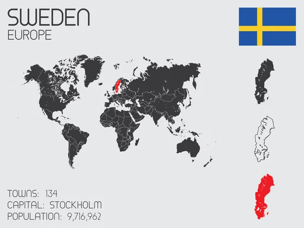 スウェーデンの国のインフォ グラフィック要素のセット — ストック写真