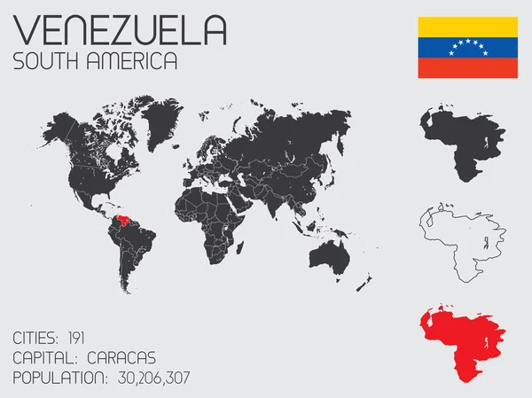 Uppsättning Infographic element för landet i Venezuela — Stockfoto