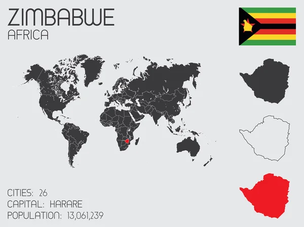 Set of Infographic Elements for the Country of Zimbabwe — Stock Photo, Image