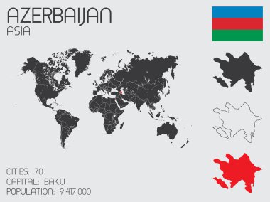 Infographic öğeleri kümesi ülke Azerbaycan için