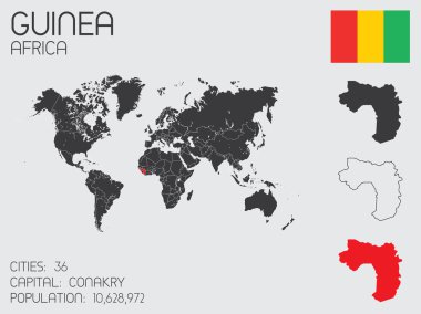 Infographic öğeleri kümesi için ülkeye, Gine