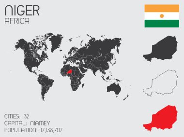 Infographic öğeleri kümesi Nijer ülke için
