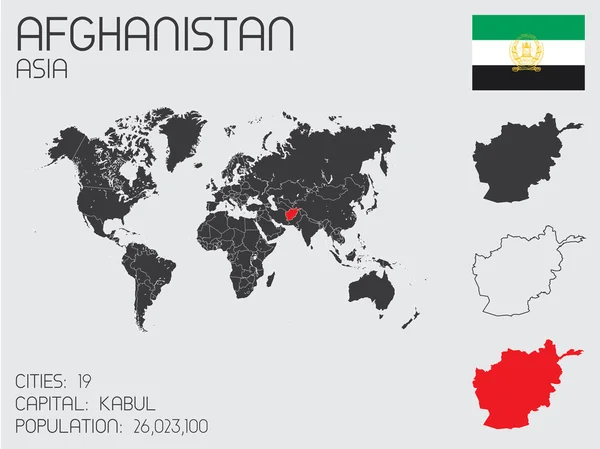 アフガニスタンの国のインフォ グラフィック要素のセット — ストックベクタ