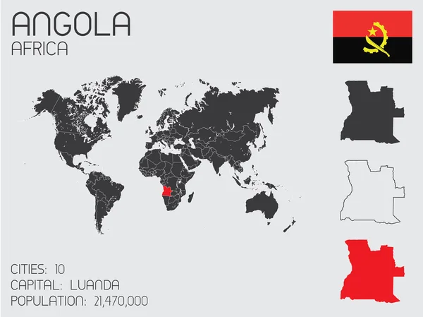 Ensemble d'éléments d'infographie pour le pays d'Angola — Image vectorielle