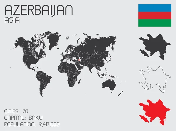 अज़रबैजान देश के लिए इन्फोग्राफिक तत्वों का सेट — स्टॉक वेक्टर