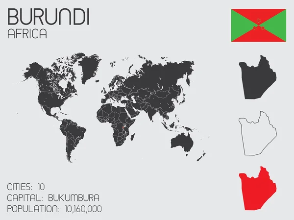 Set of Infographic Elements for the Country of Burundi — Stock Vector