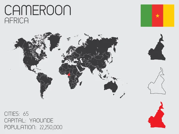 Set van Infographic elementen voor het land van Kameroen — Stockvector