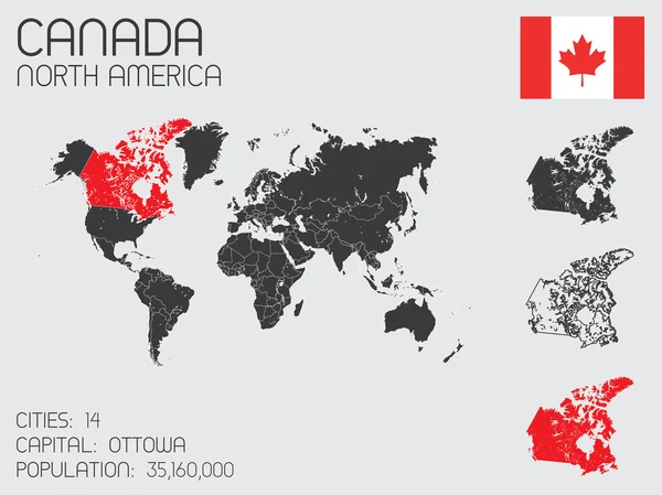 Set van Infographic elementen voor het land van Canada — Stockvector