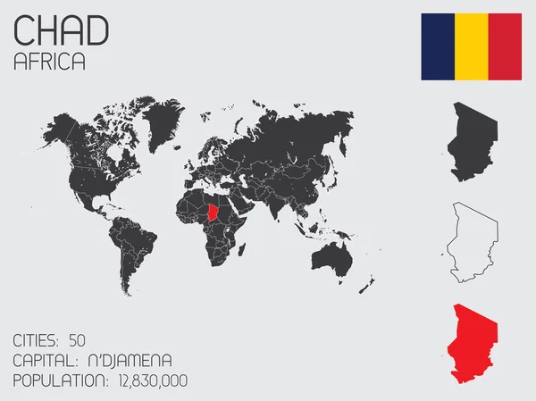 Set van Infographic elementen voor het land van Tsjaad — Stockvector