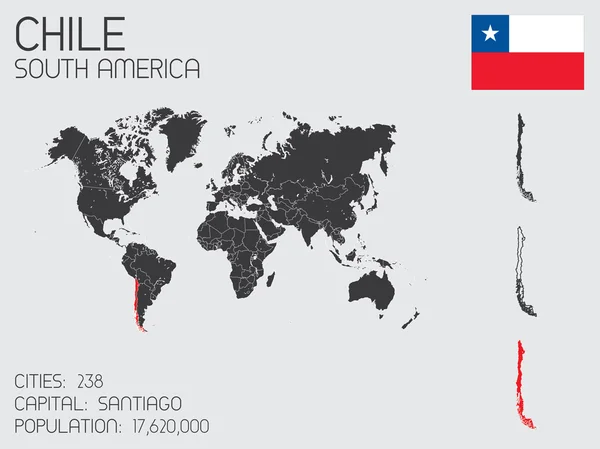 Σύνολο Infographic στοιχεία για τη χώρα της Χιλής — Διανυσματικό Αρχείο
