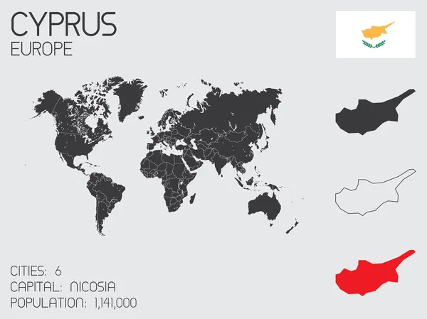 Conjunto de elementos infográficos para o país de Chipre — Vetor de Stock