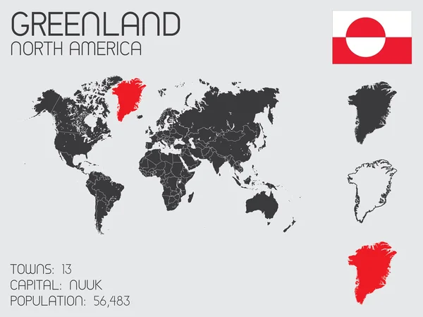 Set van Infographic elementen voor het land van Groenland — Stockvector