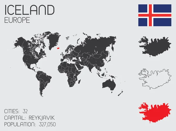 Набор инфографических элементов для страны Исландия — стоковый вектор