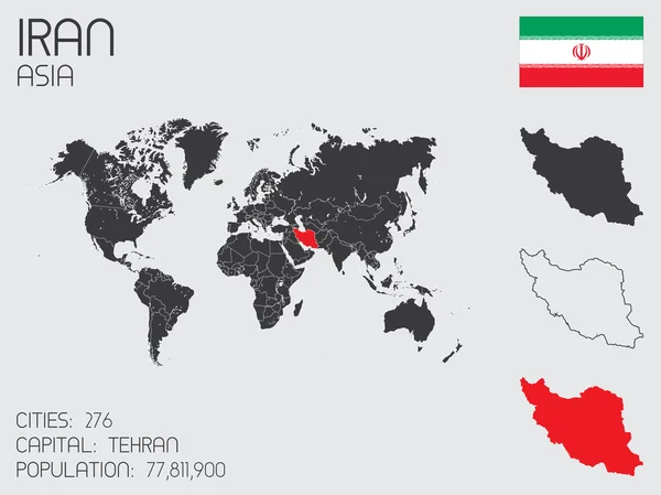 Conjunto de elementos infográficos para o país do Irão — Vetor de Stock