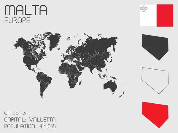 Ensemble d'éléments d'infographie pour le pays de Malte — Image vectorielle