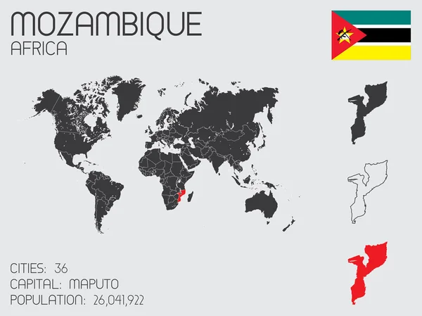 Serie di elementi infografici per il Paese del Mozambico — Vettoriale Stock