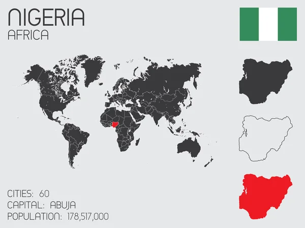 Set van Infographic elementen voor het land van Nigeria — Stockvector