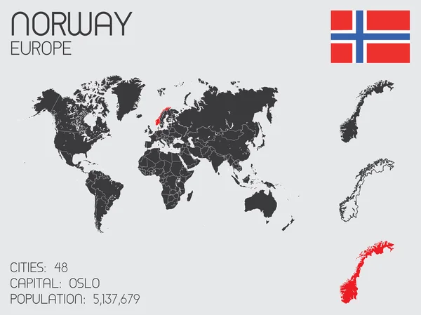 Conjunto de elementos infográficos para el país de Noruega — Archivo Imágenes Vectoriales