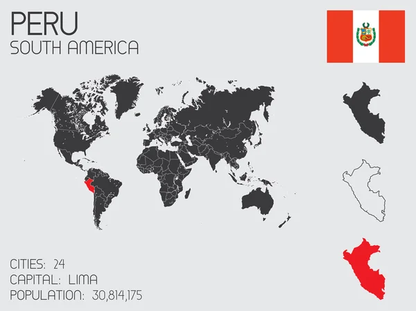 Ensemble d'éléments d'infographie pour le pays du Pérou — Image vectorielle