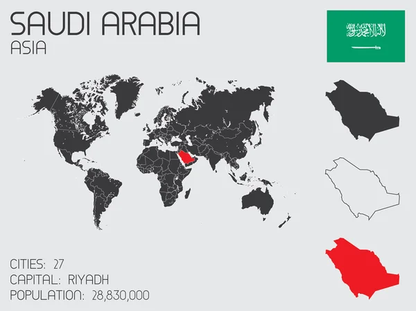 Conjunto de elementos infográficos para el país de Arabia Saudita — Vector de stock