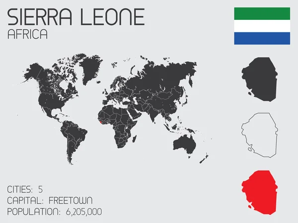 Ensemble d'éléments d'infographie pour le pays de Sierra Leone — Image vectorielle