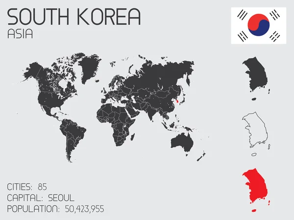 Conjunto de elementos infográficos para el país de Corea del Sur — Archivo Imágenes Vectoriales