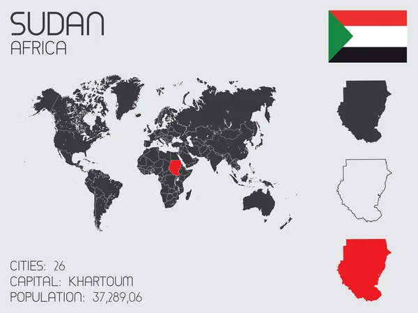 Uppsättning Infographic element för landet i Sudan — Stock vektor
