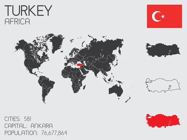 Conjunto de elementos infográficos para o país da Turquia — Vetor de Stock