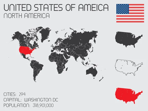 Serie di elementi infografici per il Paese degli Stati Uniti d'America — Vettoriale Stock