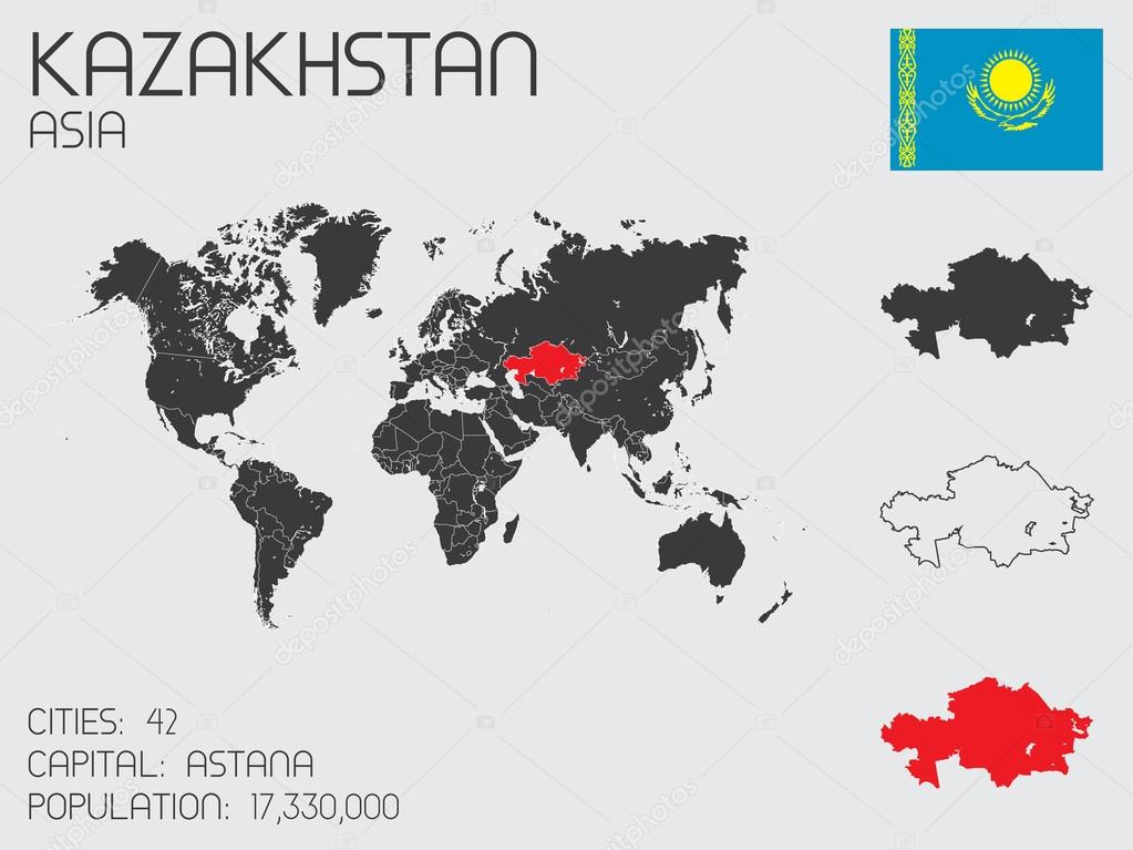 Set of Infographic Elements for the Country of Kazakhstan