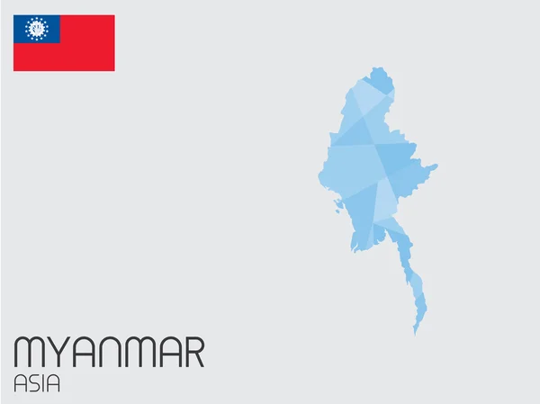 Conjunto de elementos infográficos para el país de Myanmar — Vector de stock