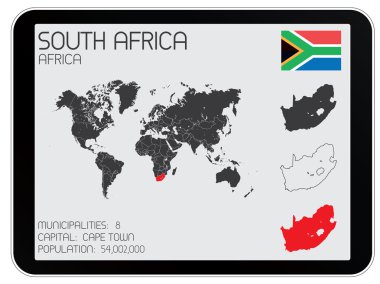 Infographic öğeleri kümesi Güney Afrika ülkesi için