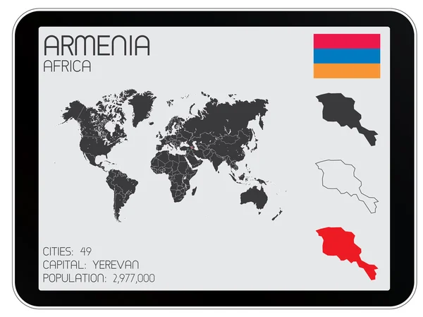 Serie di elementi infografici per il Paese dell'Armenia — Vettoriale Stock
