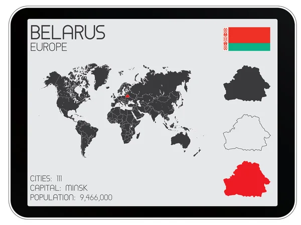 Serie di elementi infografici per il Paese della Bielorussia — Vettoriale Stock