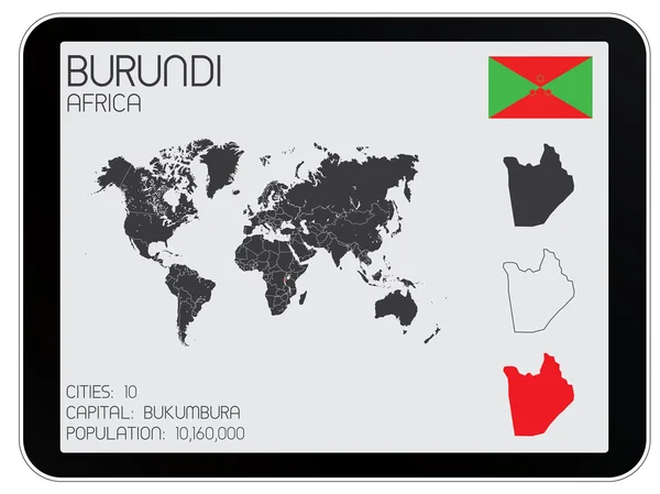 Set of Infographic Elements for the Country of Burundi — Stock Vector