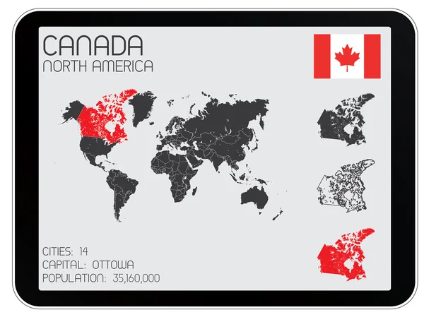 カナダの国のインフォ グラフィック要素のセット — ストックベクタ