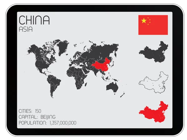 Eine Reihe von infographischen Elementen für das Land China — Stockvektor