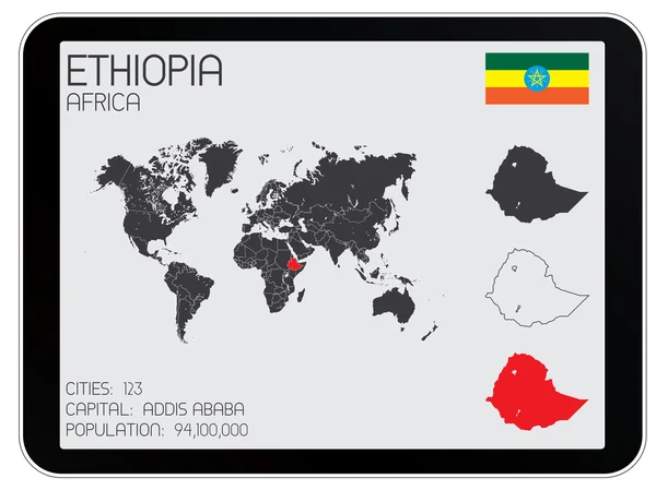 Conjunto de elementos infográficos para o país da Etiópia — Vetor de Stock